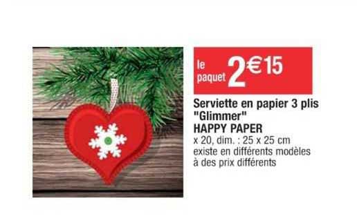 serviette en papier 3 plis "glimmer" happy paper