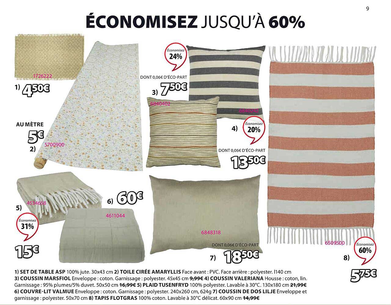 set de table asp, toile cirée amaryllis, cousson marsfiol, coussin valeriana, plaid tusenfryd, couvre-lit valmue, coussin de dos lilje, tapis flotgras