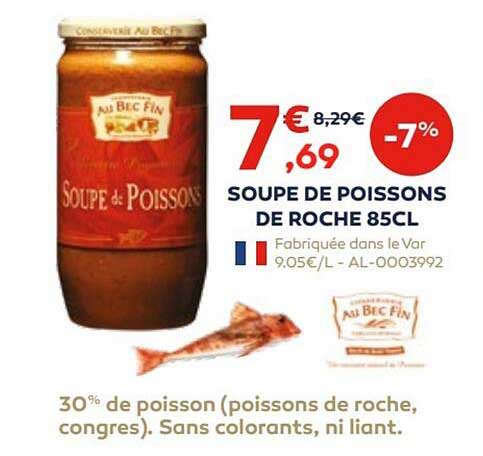soupe de poissons de roche 85 cl