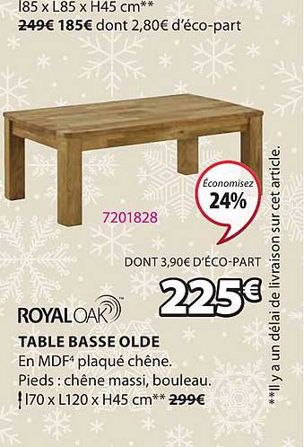 table basse olde royal oak