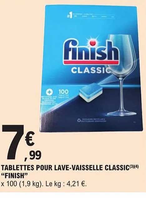 tablettes pour lave-vaisselle classic "finish"