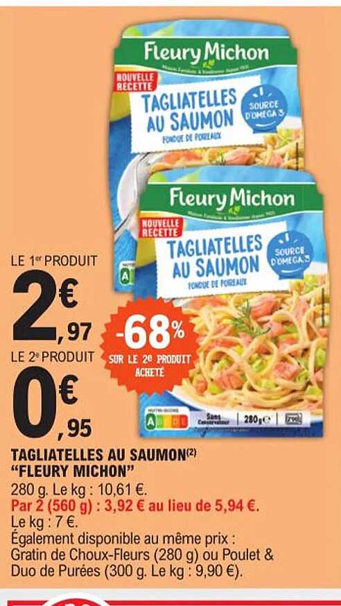 tagliatelles au saumon "fleury michon"