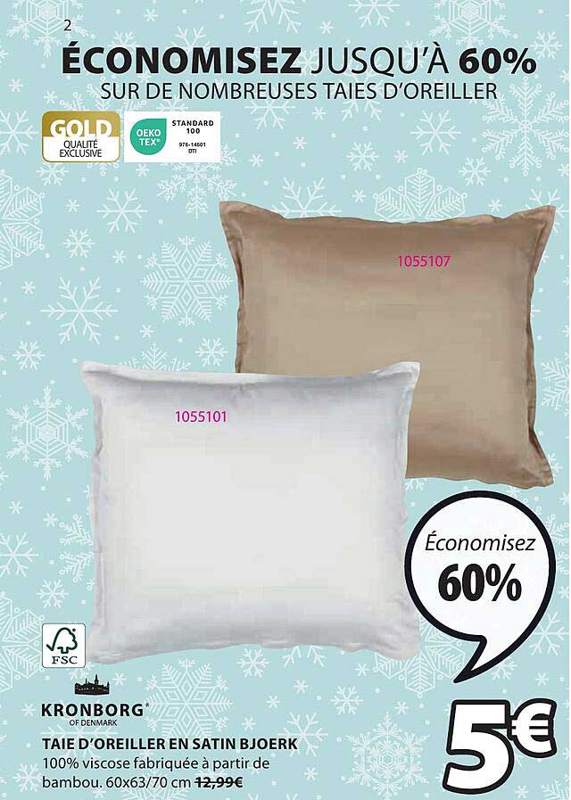 taie d'oreiller en satin bjoerk kronborg