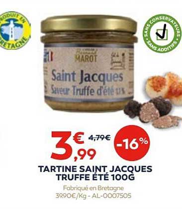 tartine saint jacques truffe été 100 g