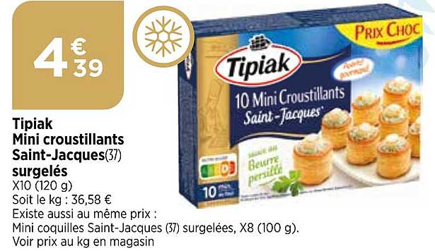 tipiak mini croustillants saint-jacques surgelés