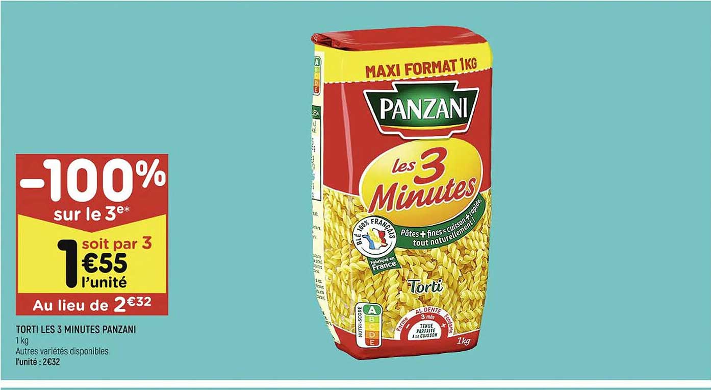 torti les 3 minutes  panzani