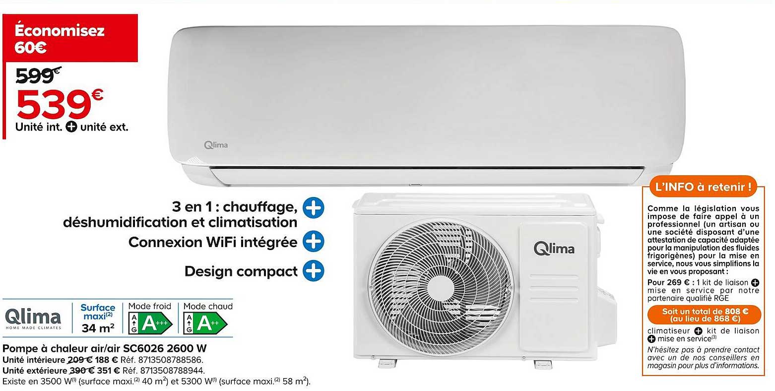 unité int. + unité ext. qlima