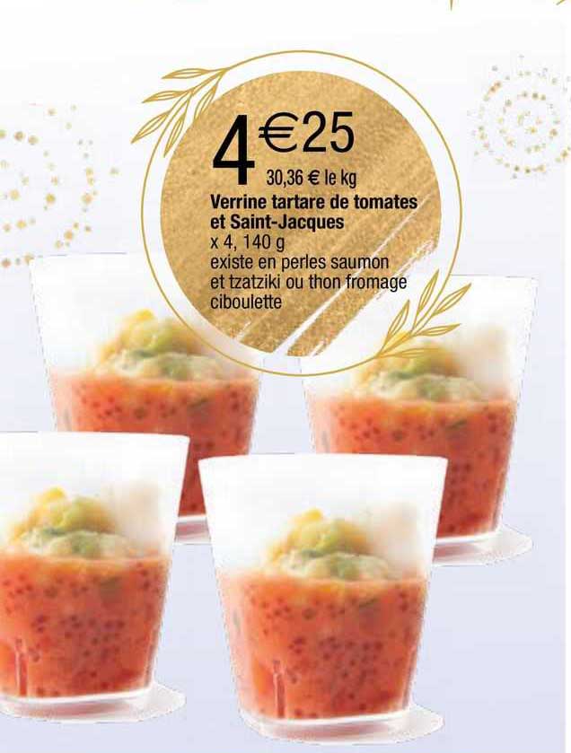 verrine tartare de tomates et saint-jacques
