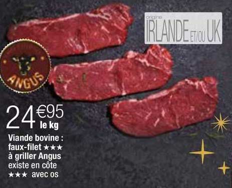 viande bovine : faux-filet à grillet angus existe en côte