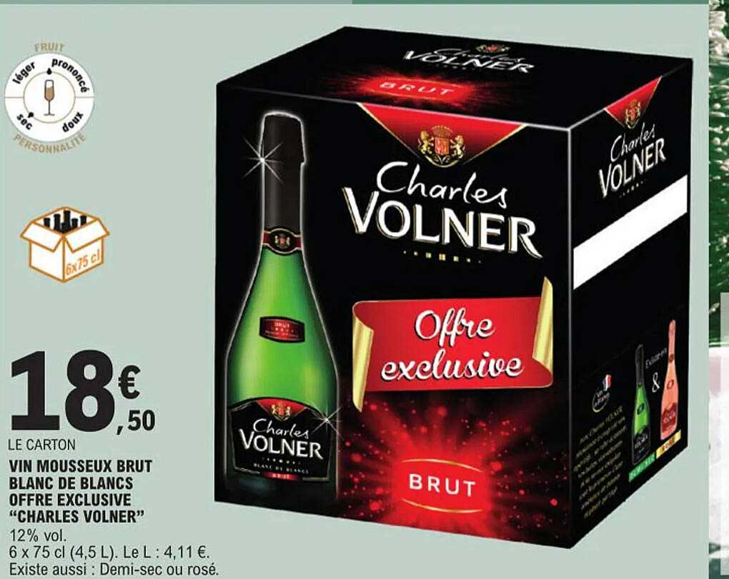 vin mousseux brut blanc de blancs offre exclusive "charles volner"