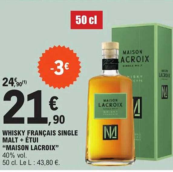whisky français single malt + étui "maison lacroix"
