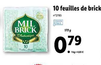10 feuilles de brick