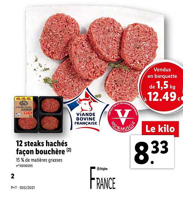 12 steaks hachés façon bouchère
