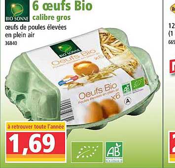 6 œufs bio calibre gros bio sonne