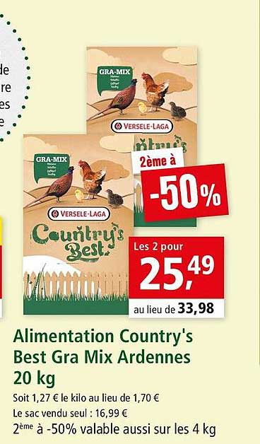 alimentation country's best gra mix ardennes 2ème à -50%
