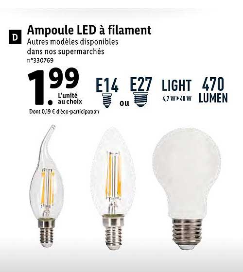 ampoule led à filament