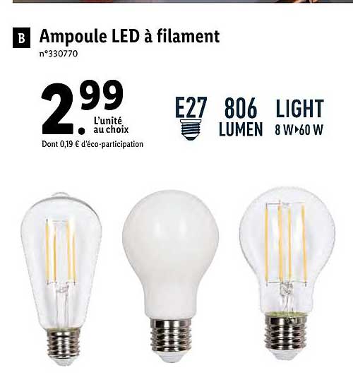 ampoule led à filament