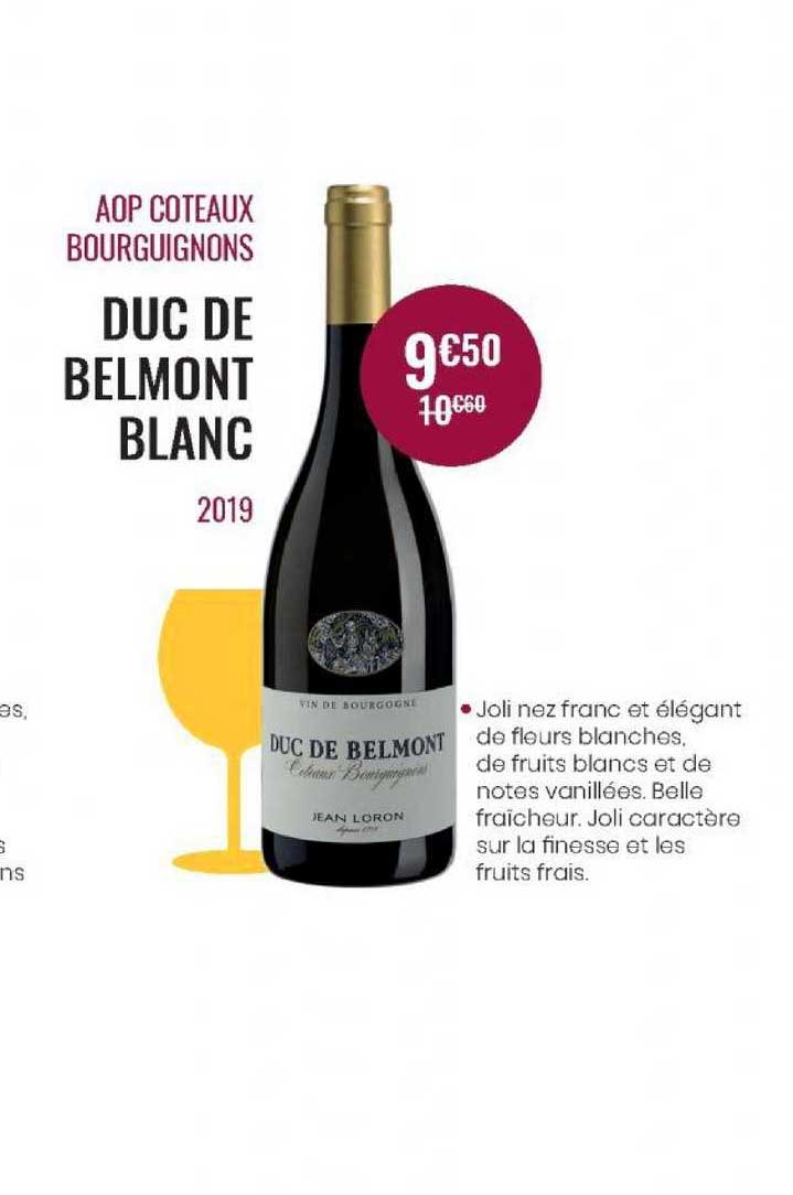 aop coteaux bourguignons duc de belmont blanc