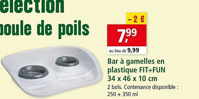 bar à gamelles en plastique fit+fun