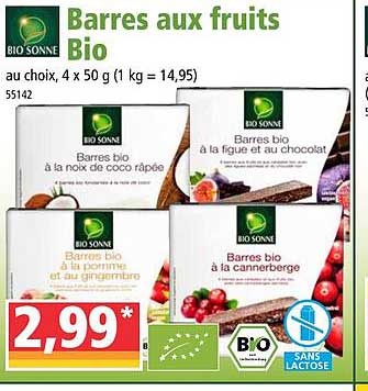 barres aux fruits bio bio sonne
