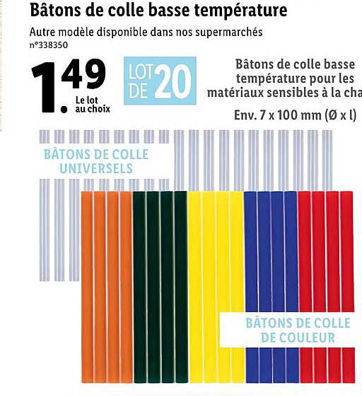 bâtons de colle basse température