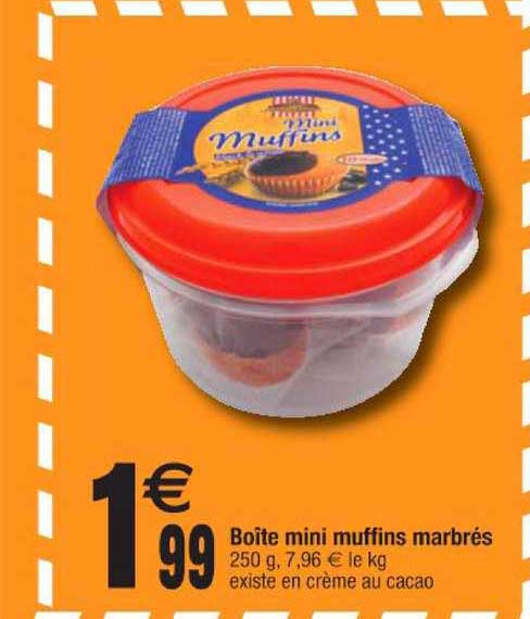 boîte mini muffins marbrés