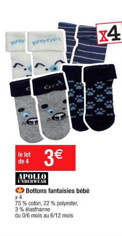 Bottons Fantaisies Bébé Apollo Underwear