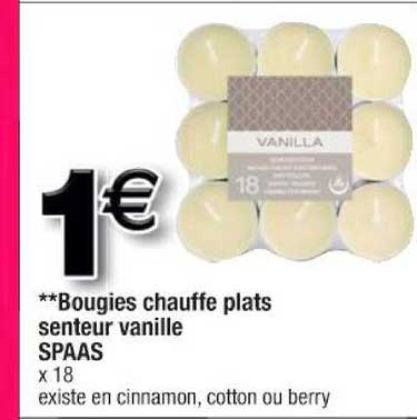 bougies chauffe plats senteur vanille spaas