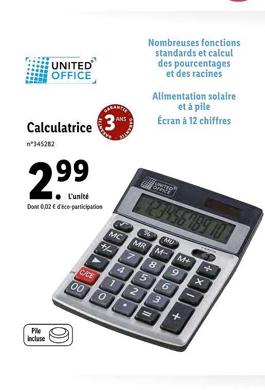calculatrice united office
