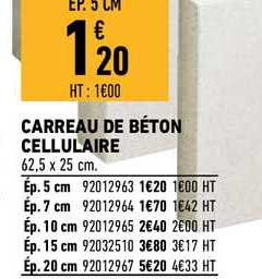 carreau de béton cellulaire