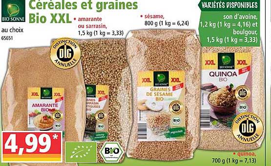 céréales et graines bio xxl bio sonne