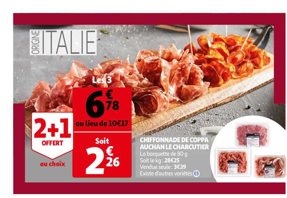 Chiffonnade De Coppa Auchan Le Charcutier