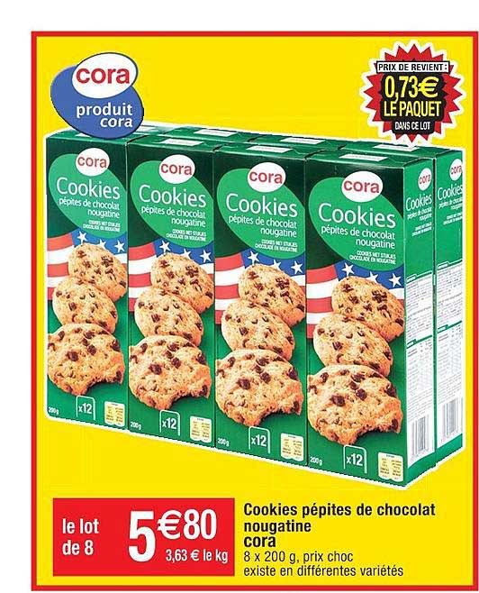 Cookies Pépites De Chocolat Nougatine Cora