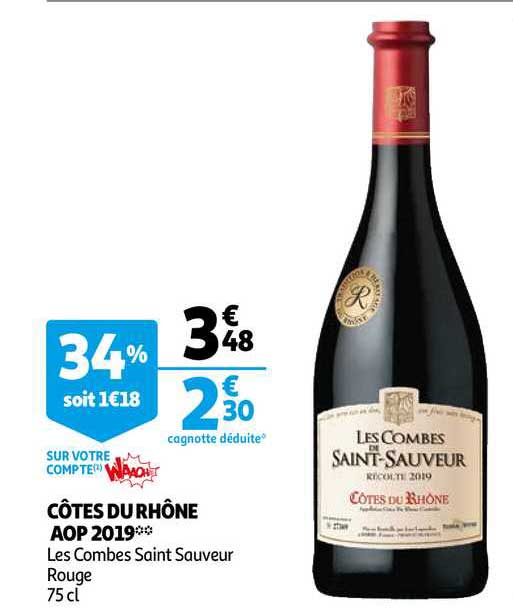 côtes du rhône aop 2019 les combes saint sauveur
