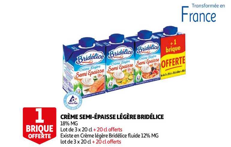 crème semi-épaisse légère bridélice