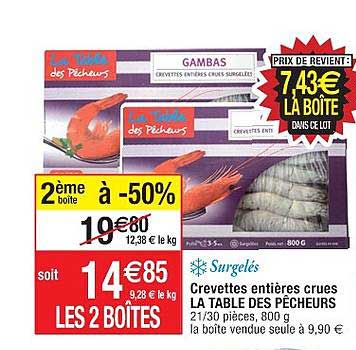 crevettes entière crues la table des pêcheurs
