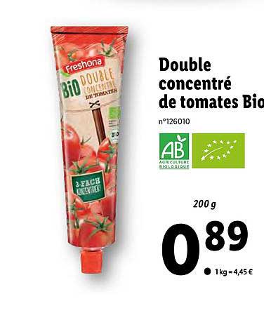Double Concentré De Tomates Bio Freshona