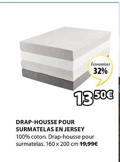 drap-housse pour surmatelas en jersey
