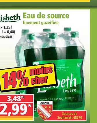 eau de source finement gazéifiée lisbeth