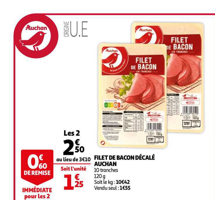 filet de bacon décalé auchan