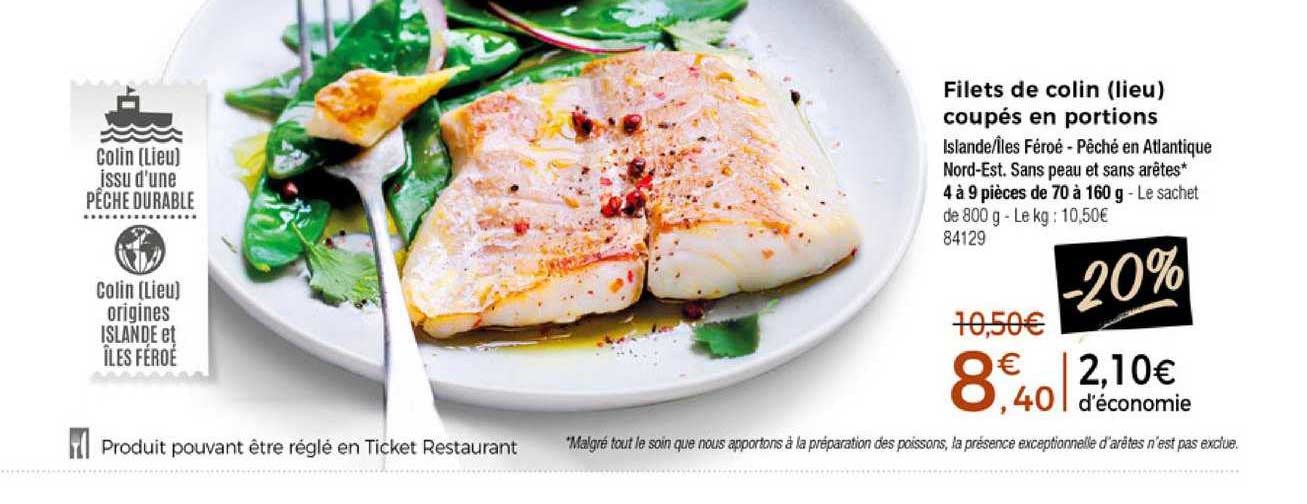 Filets De Colin (lieu) Coupés En Portions