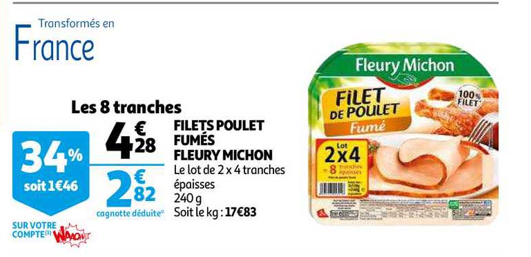 filets poulet fumés fleury michon
