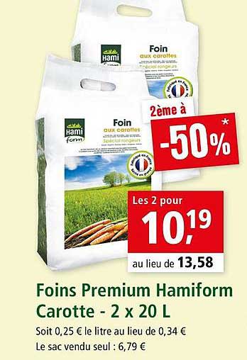 foins premium hamiform carotte 2ème à -50%