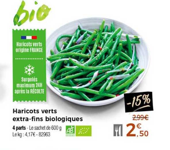haricots verts extra-fins biologiques