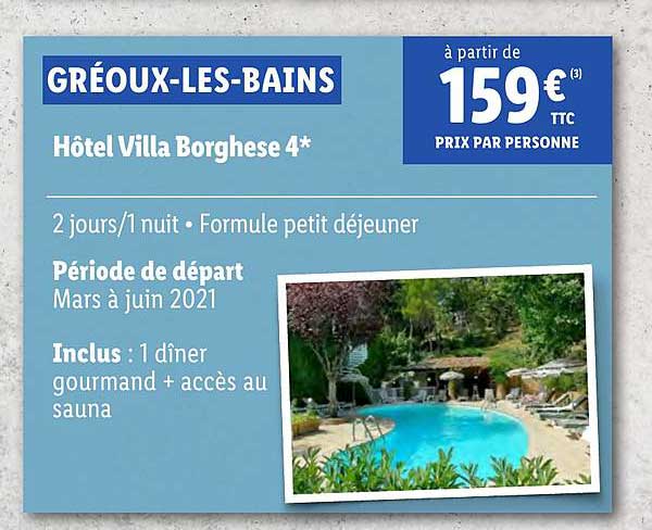 hôtel villa borghese gréoux-les-bains