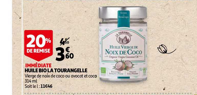 huile bio la tourangelle 20% de remise immédiate