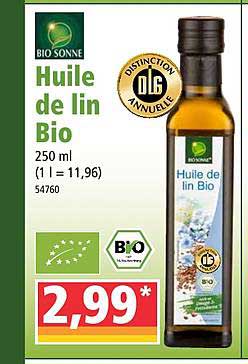 huile de lin bio bio sonne