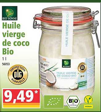 huile vierge de coco bio bio sonne