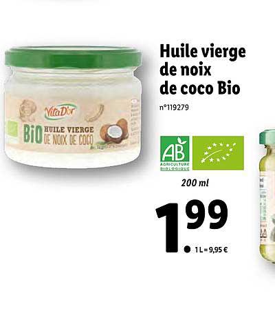 Huile Vierge De Noix De Coco Bio Vita D'or