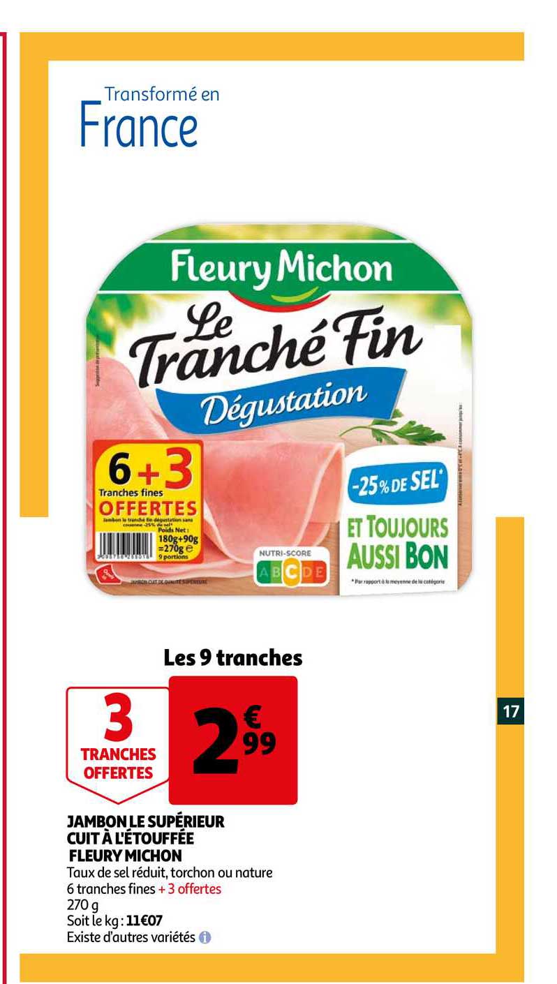 jambon le supérieur cuit à l'étouffée fleury michon